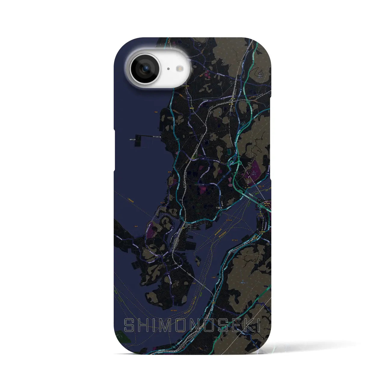 【下関(山口県)】地図柄iPhoneケース(バックカバータイプ)