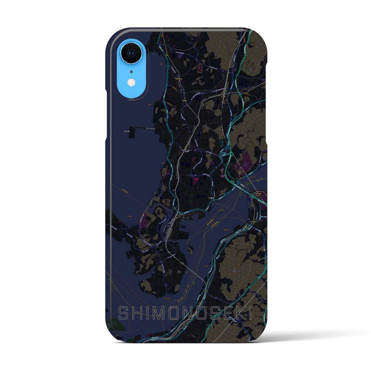 【下関(山口県)】地図柄iPhoneケース(バックカバータイプ)