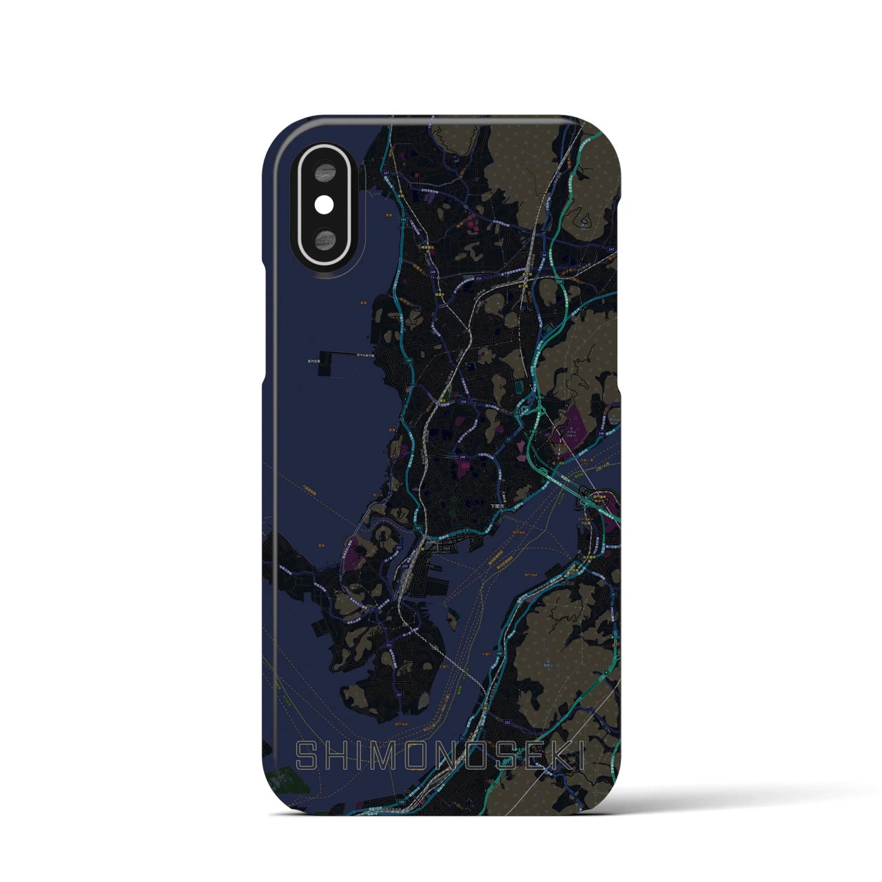 【下関(山口県)】地図柄iPhoneケース(バックカバータイプ)