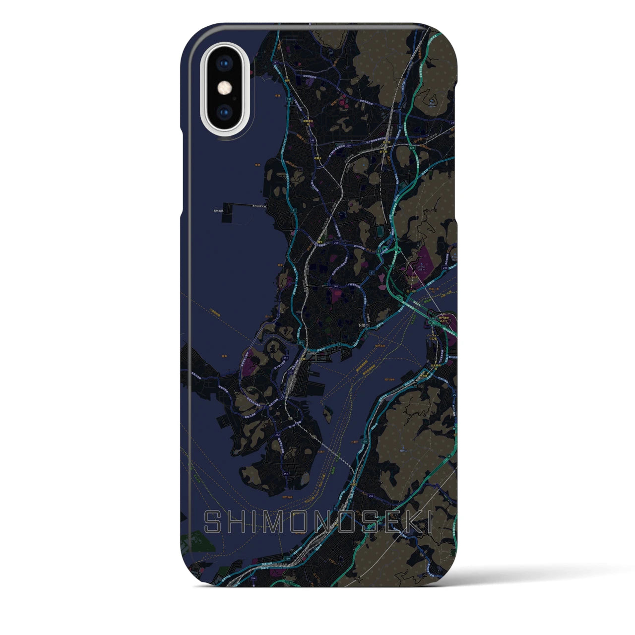【下関(山口県)】地図柄iPhoneケース(バックカバータイプ)
