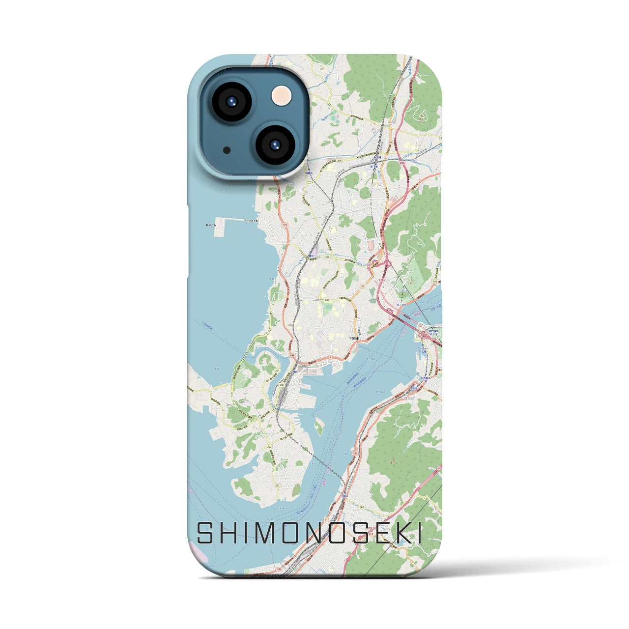 【下関(山口県)】地図柄iPhoneケース(バックカバータイプ)