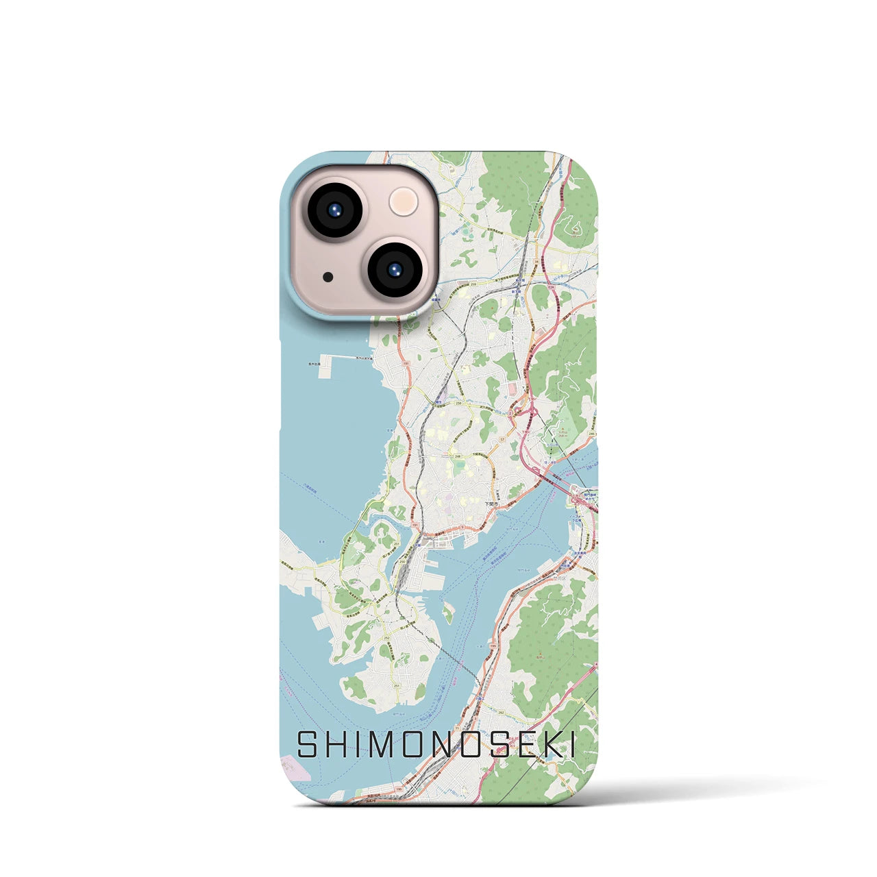 【下関(山口県)】地図柄iPhoneケース(バックカバータイプ)