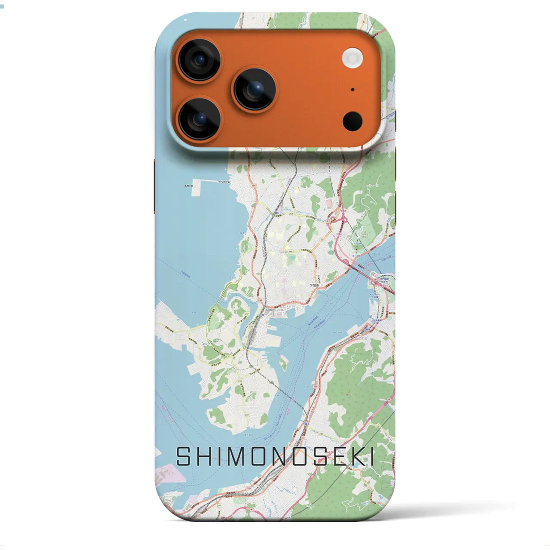 【下関(山口県)】地図柄iPhoneケース(バックカバータイプ)ナチュラル・iPhone 17 Pro Max 用