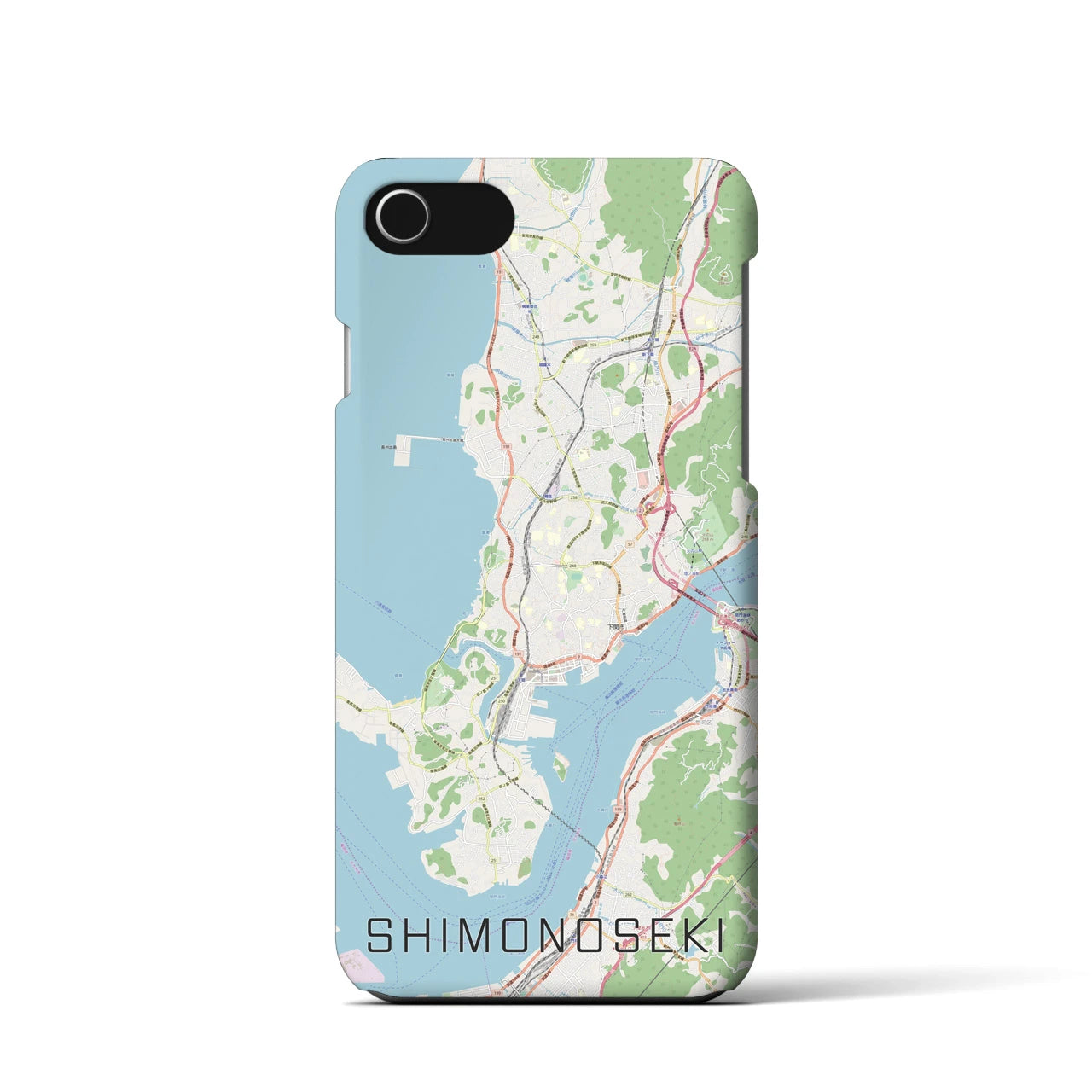【下関(山口県)】地図柄iPhoneケース(バックカバータイプ)