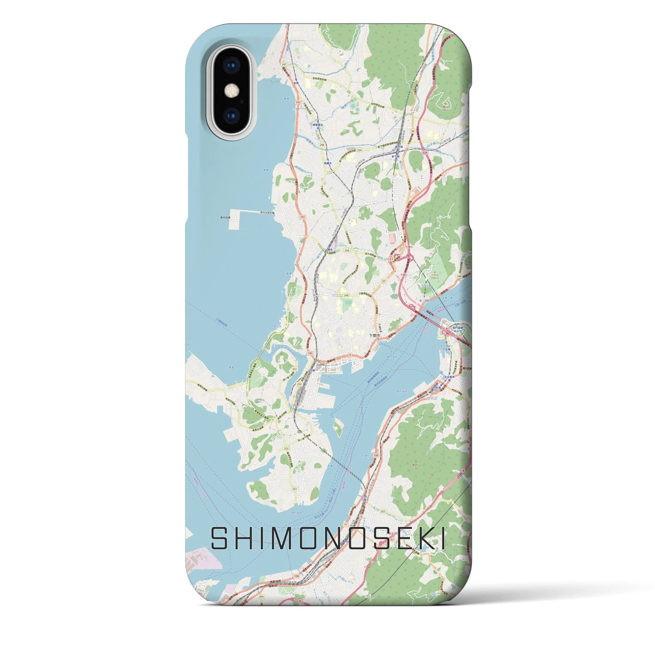【下関(山口県)】地図柄iPhoneケース(バックカバータイプ)