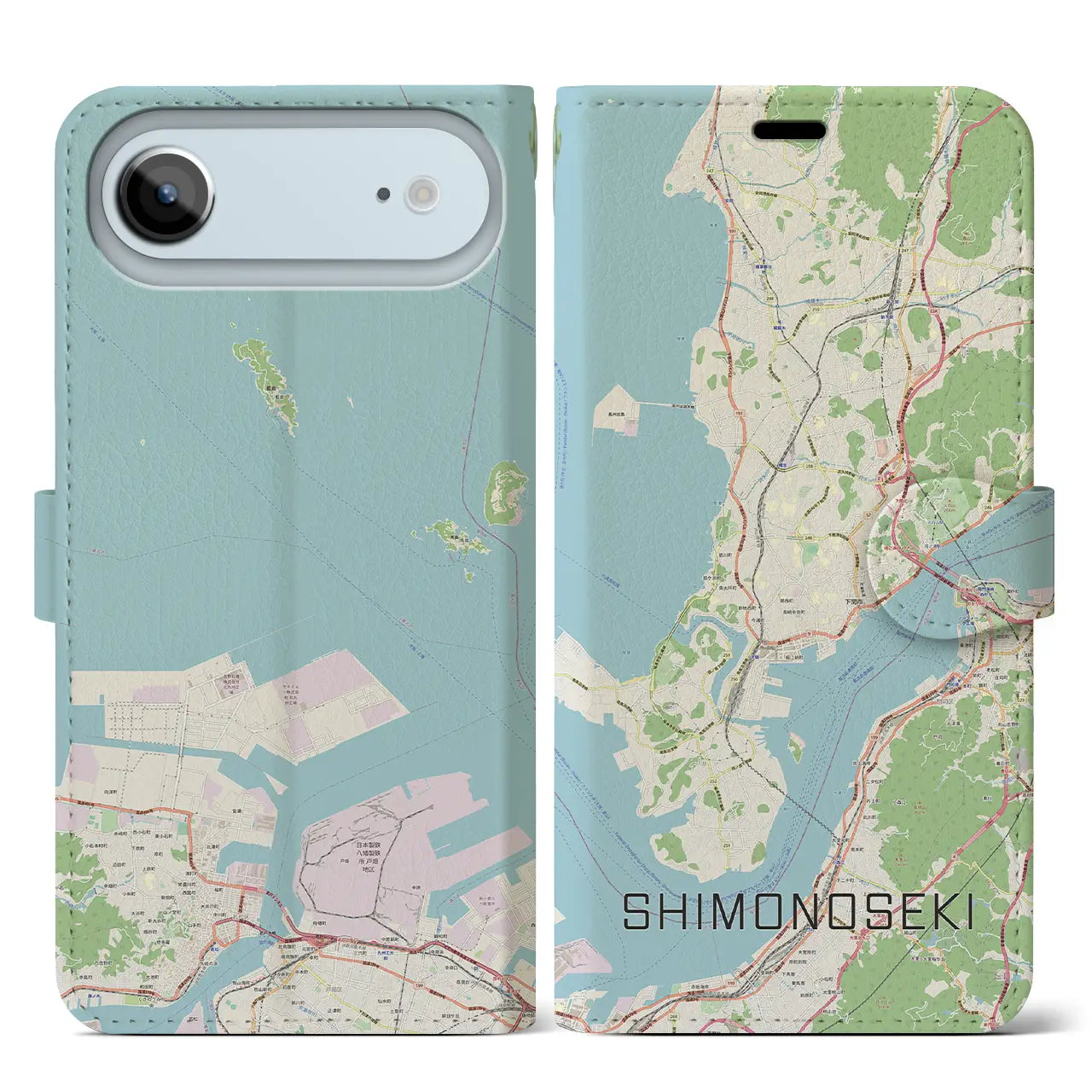 【下関(山口県)】地図柄iPhoneケース(手帳タイプ)