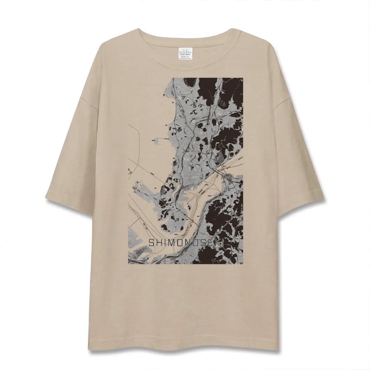 【下関(山口県)】地図柄ビッグシルエットTシャツ