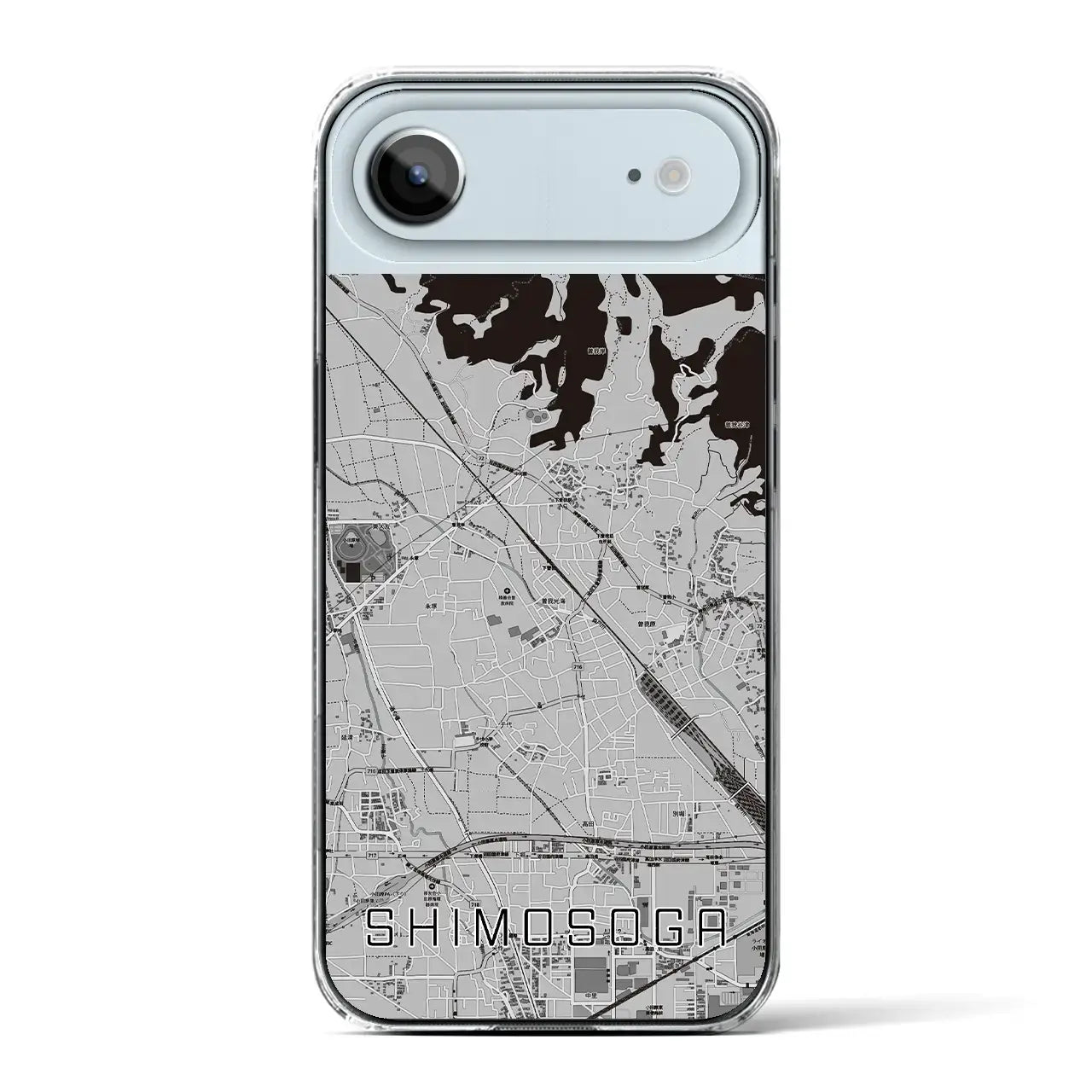 【下曽我(神奈川県)】地図柄iPhoneケース(クリアタイプ)モノトーン・iPhone 17 Pro Max 用