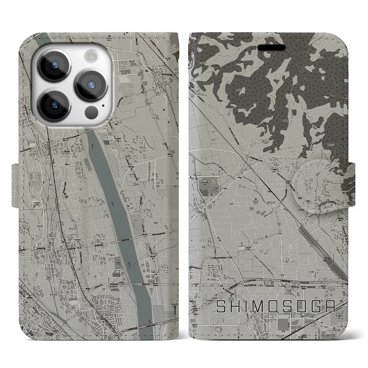 【下曽我(神奈川県)】地図柄iPhoneケース(手帳タイプ)