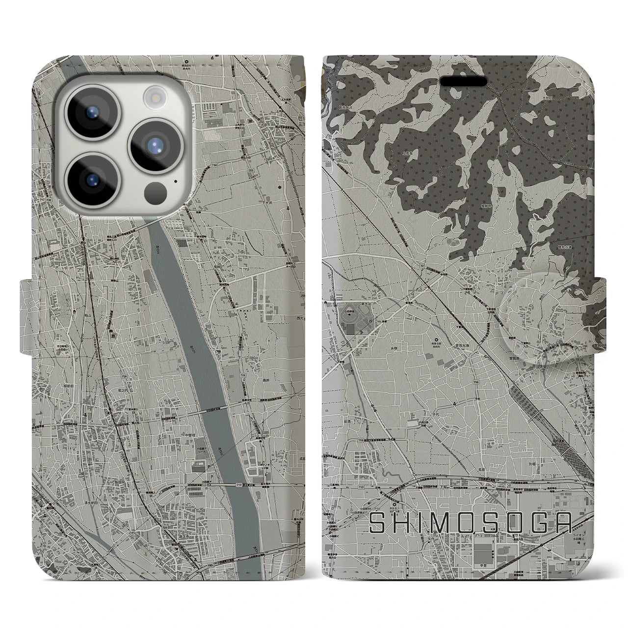 【下曽我(神奈川県)】地図柄iPhoneケース(手帳タイプ)