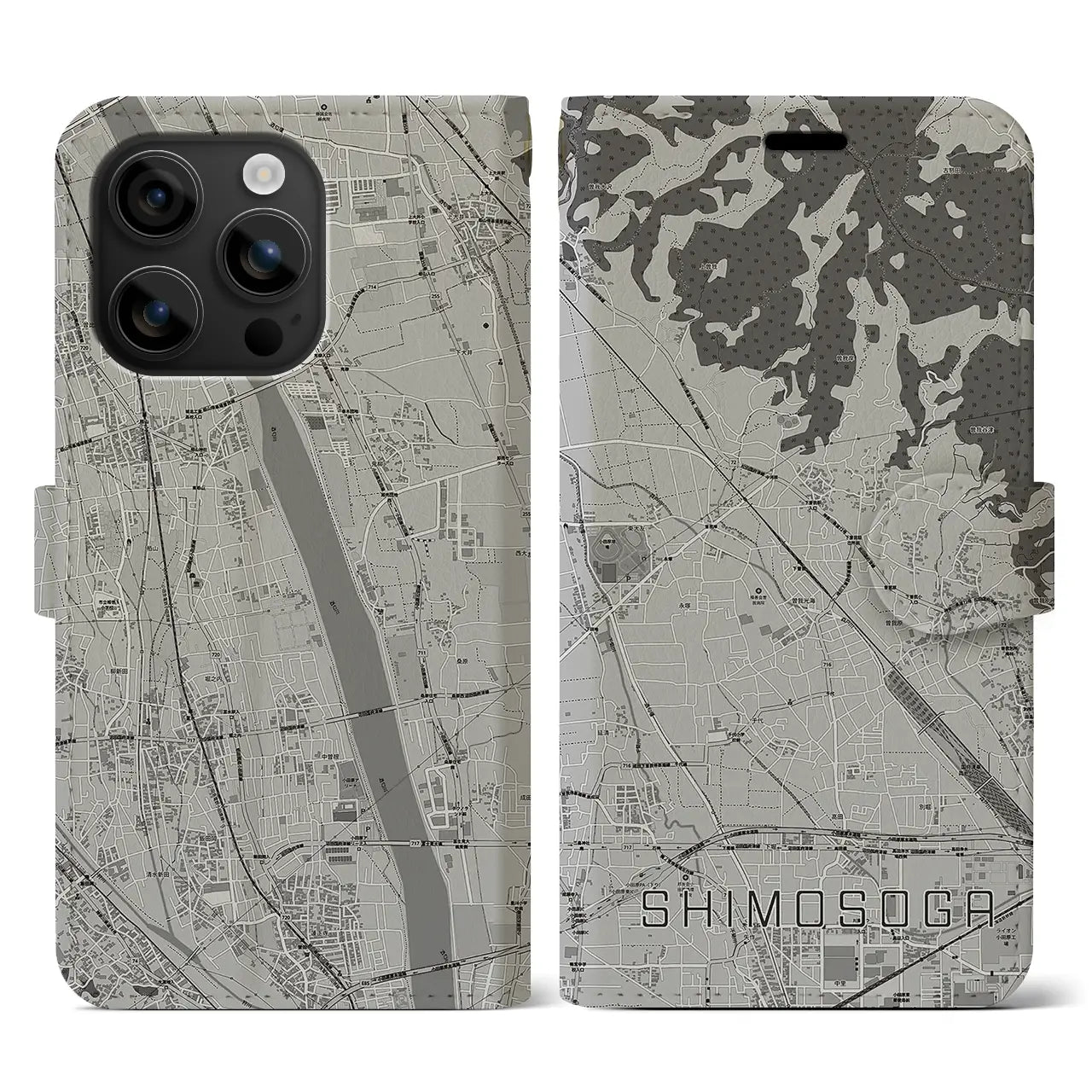 【下曽我(神奈川県)】地図柄iPhoneケース(手帳タイプ)