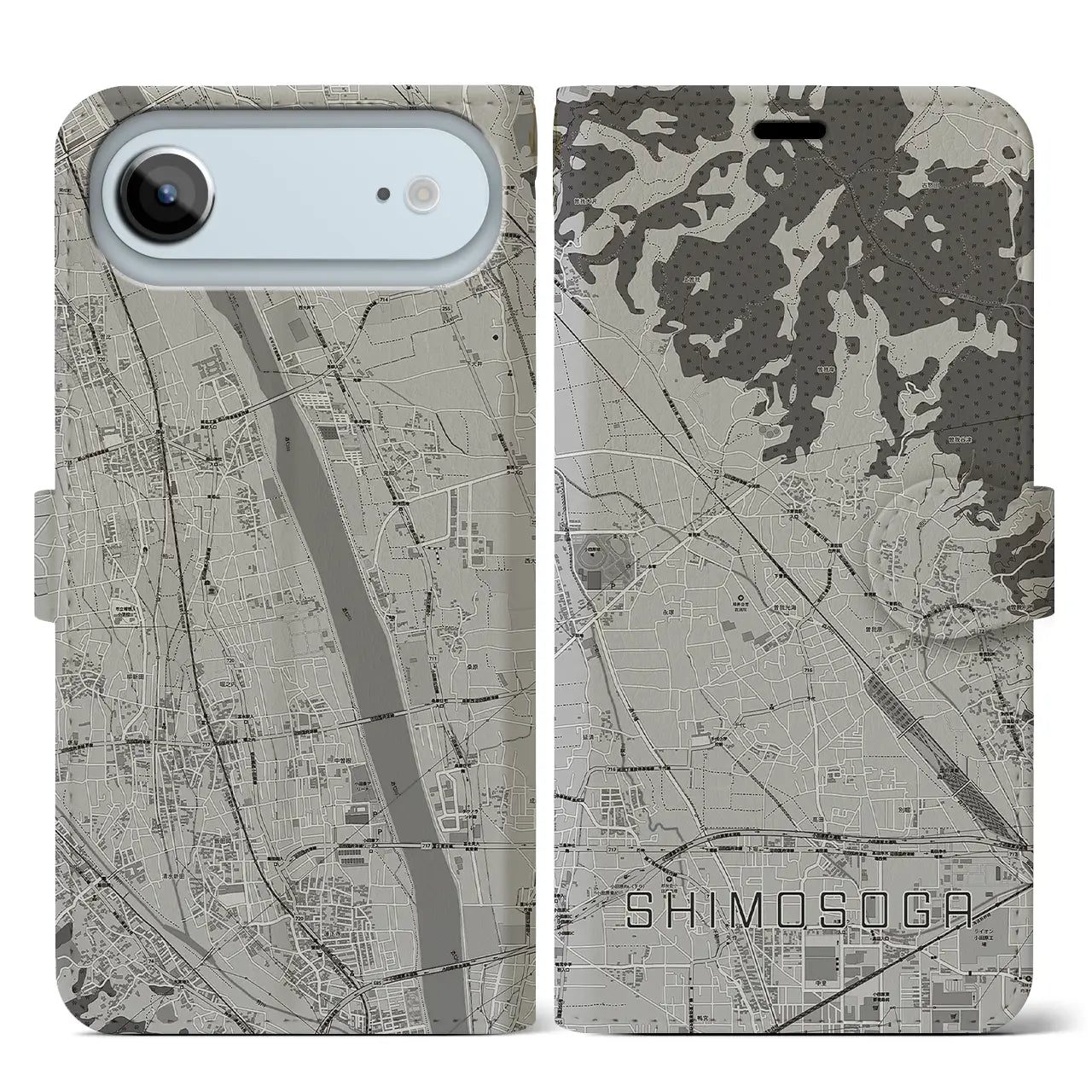 【下曽我(神奈川県)】地図柄iPhoneケース(手帳タイプ)