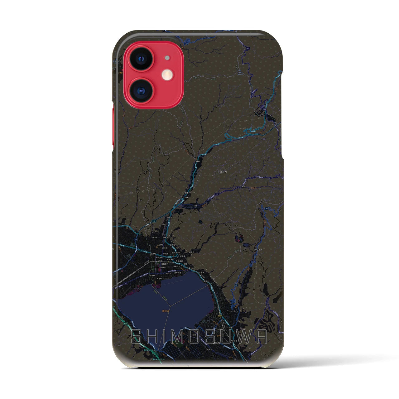 【下諏訪(長野県)】地図柄iPhoneケース(バックカバータイプ)