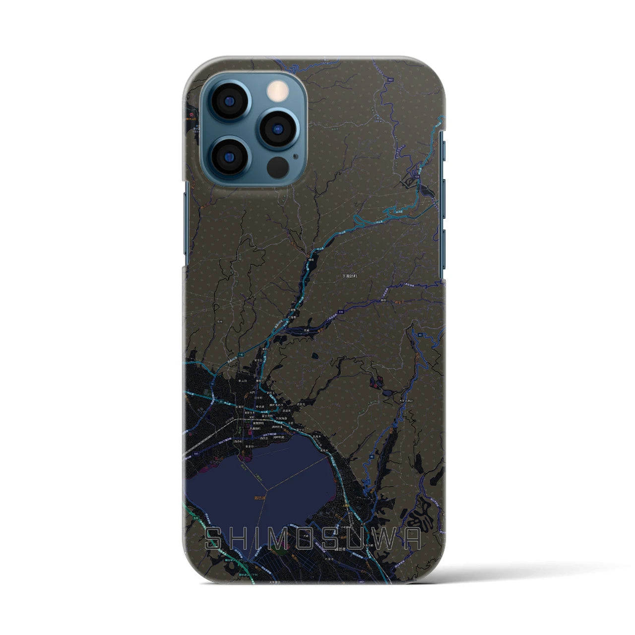 【下諏訪(長野県)】地図柄iPhoneケース(バックカバータイプ)