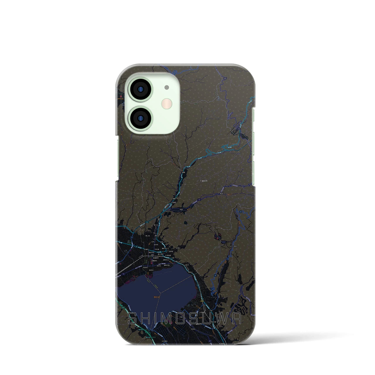 【下諏訪(長野県)】地図柄iPhoneケース(バックカバータイプ)