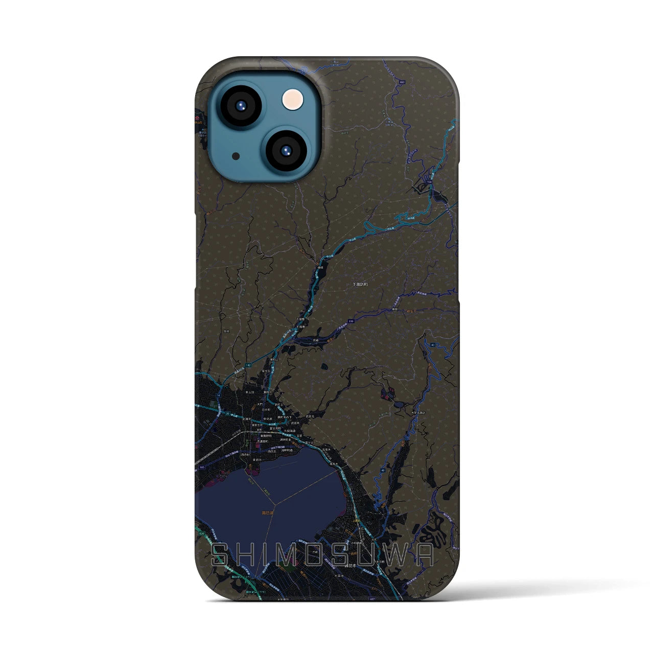 【下諏訪(長野県)】地図柄iPhoneケース(バックカバータイプ)