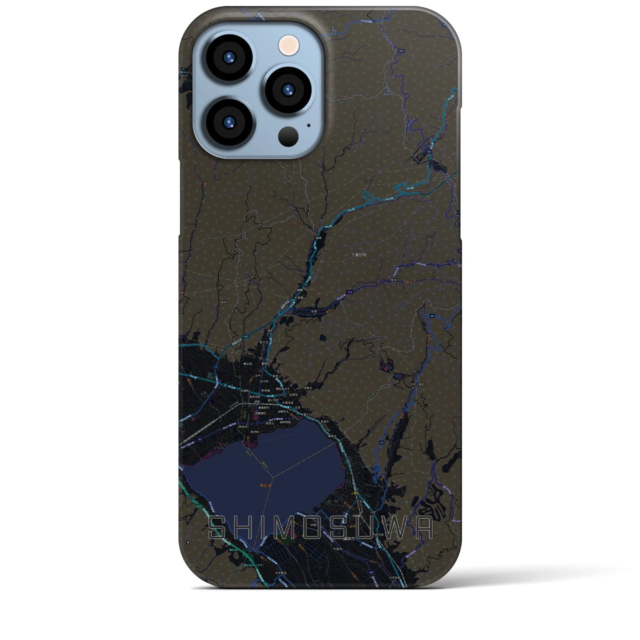 【下諏訪(長野県)】地図柄iPhoneケース(バックカバータイプ)