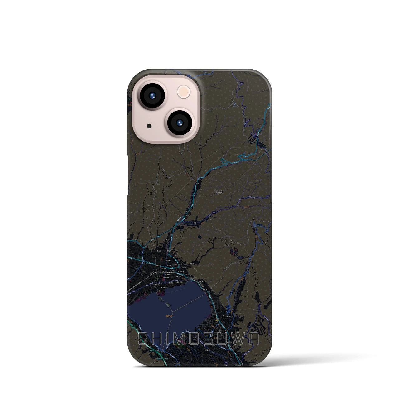 【下諏訪(長野県)】地図柄iPhoneケース(バックカバータイプ)