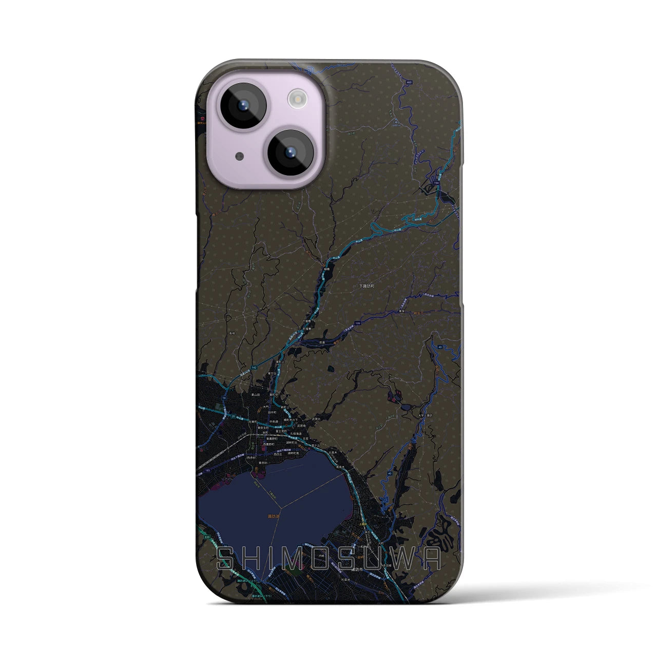 【下諏訪(長野県)】地図柄iPhoneケース(バックカバータイプ)