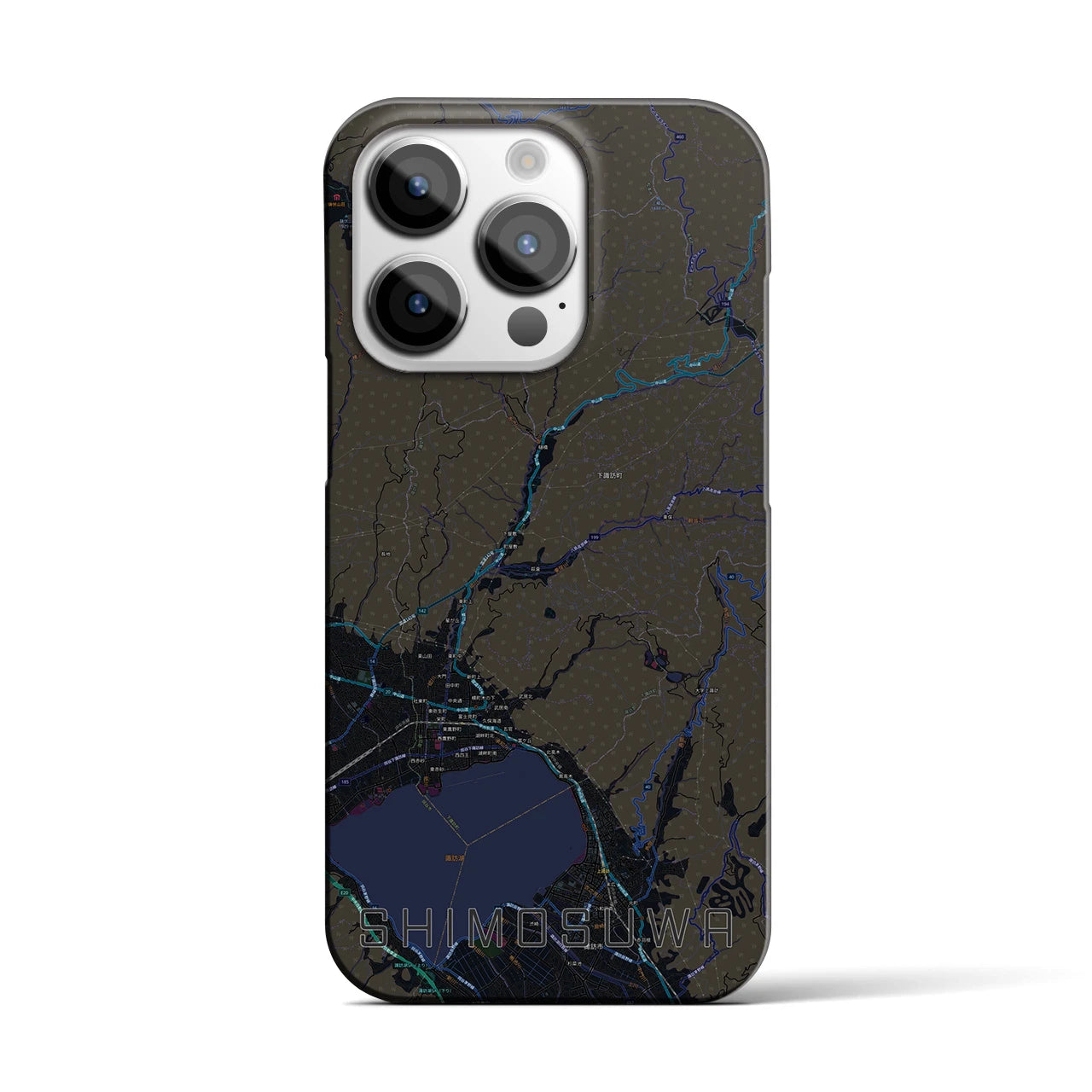 【下諏訪(長野県)】地図柄iPhoneケース(バックカバータイプ)
