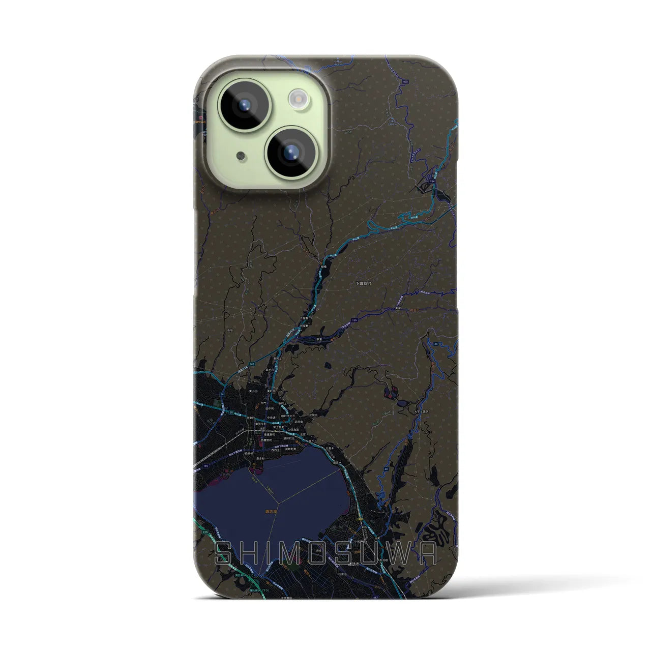 【下諏訪(長野県)】地図柄iPhoneケース(バックカバータイプ)