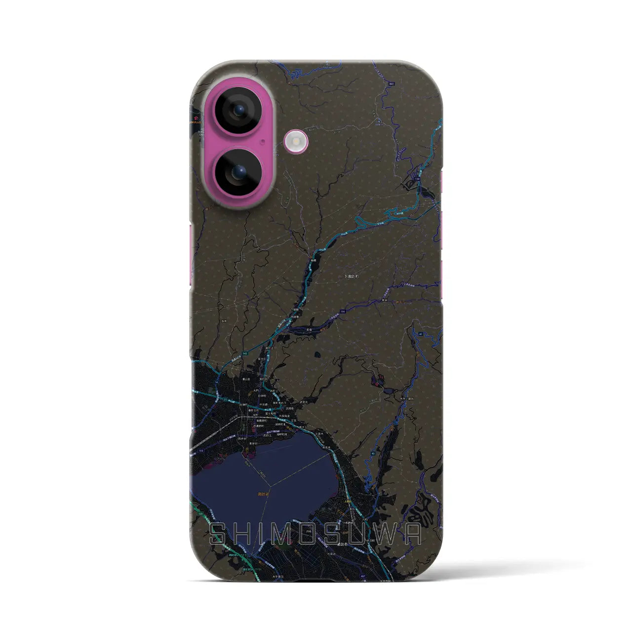 【下諏訪(長野県)】地図柄iPhoneケース(バックカバータイプ)