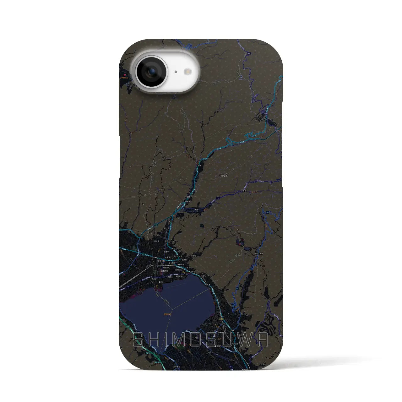 【下諏訪(長野県)】地図柄iPhoneケース(バックカバータイプ)