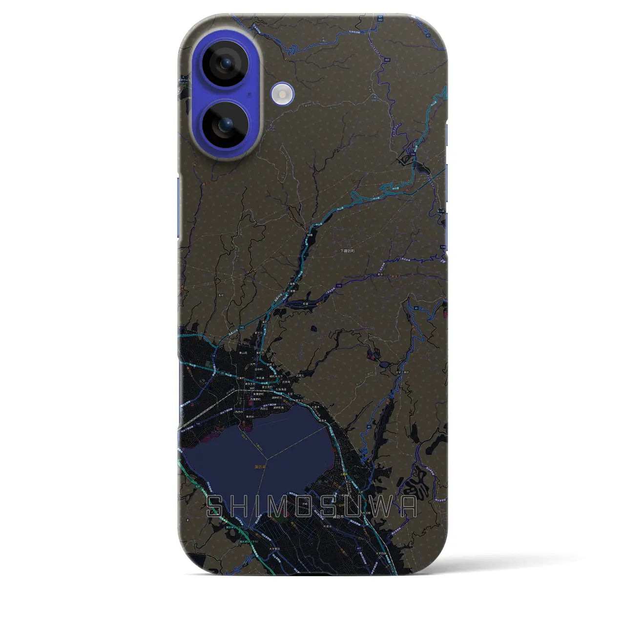 【下諏訪(長野県)】地図柄iPhoneケース(バックカバータイプ)