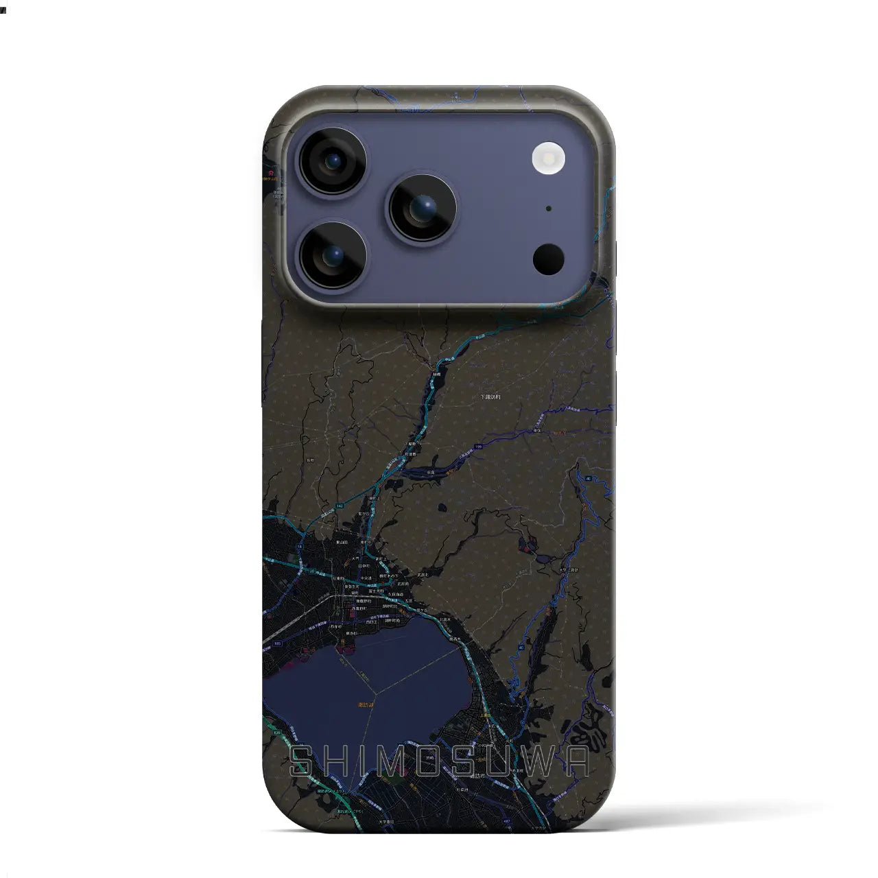 【下諏訪(長野県)】地図柄iPhoneケース(バックカバータイプ)