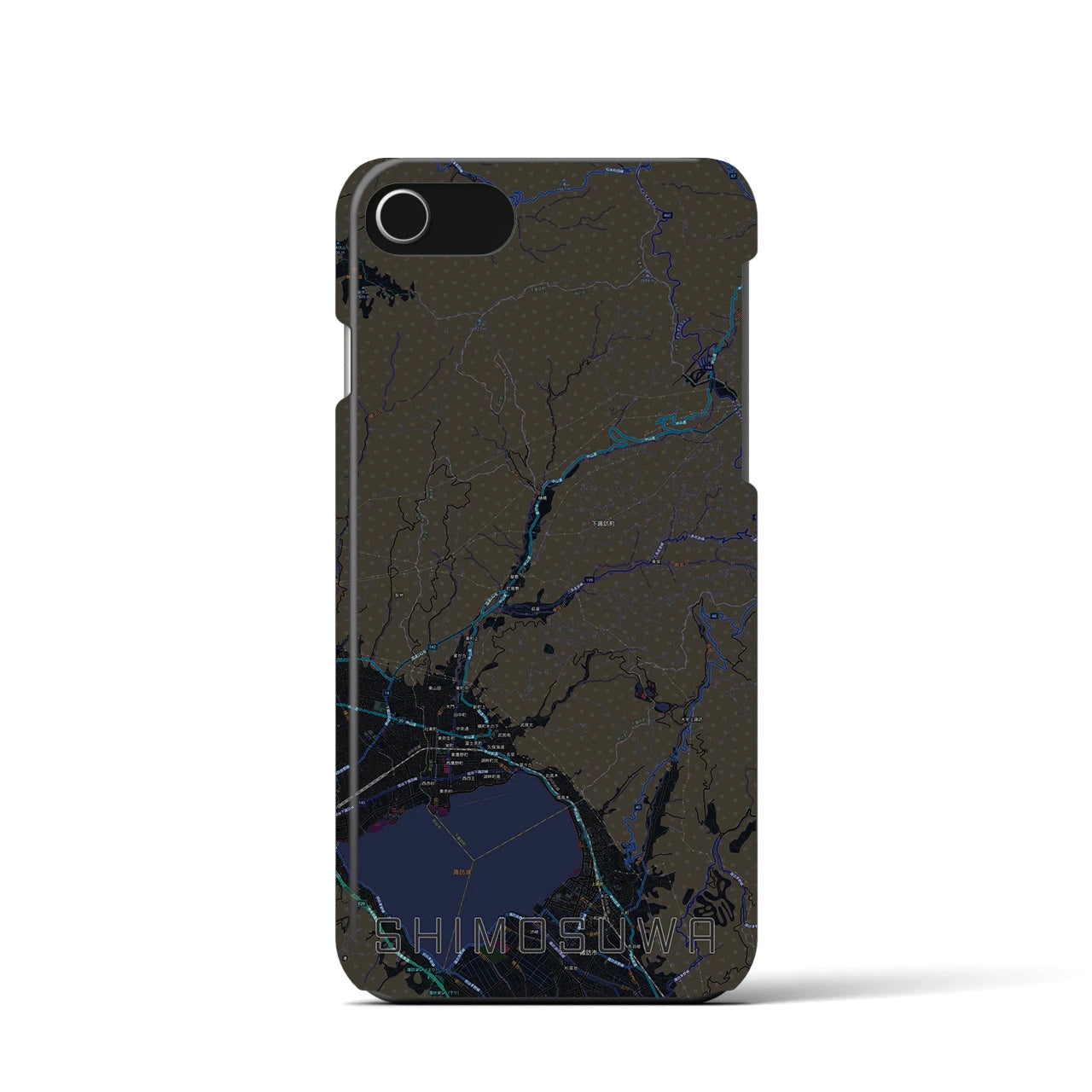 【下諏訪(長野県)】地図柄iPhoneケース(バックカバータイプ)