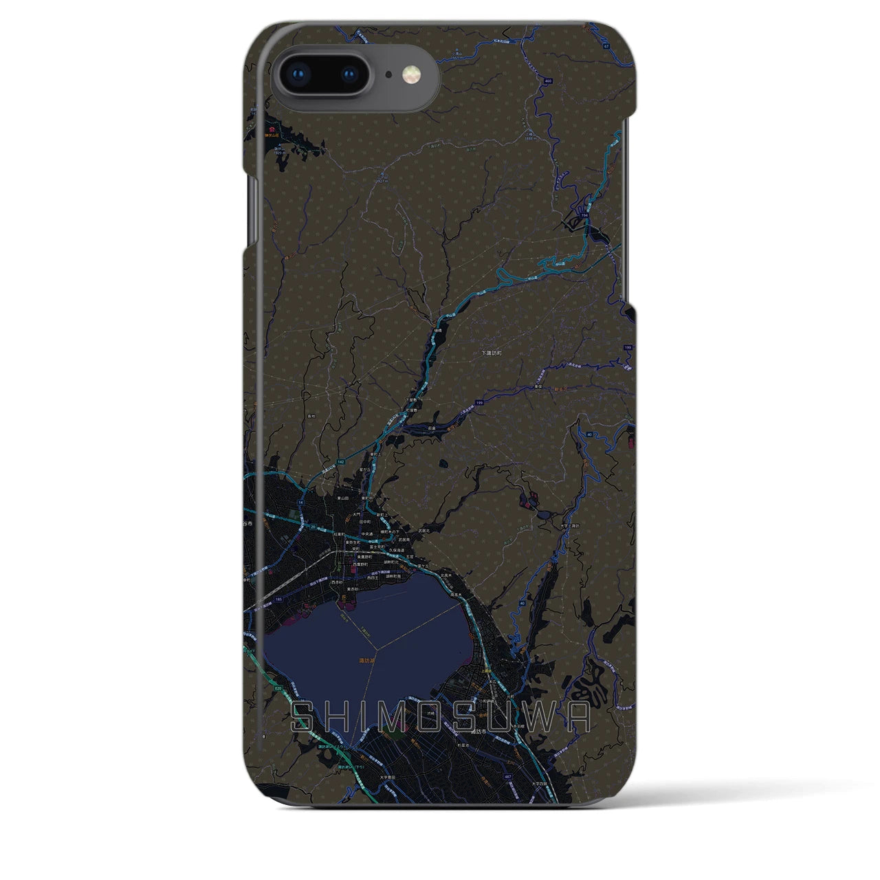 【下諏訪(長野県)】地図柄iPhoneケース(バックカバータイプ)