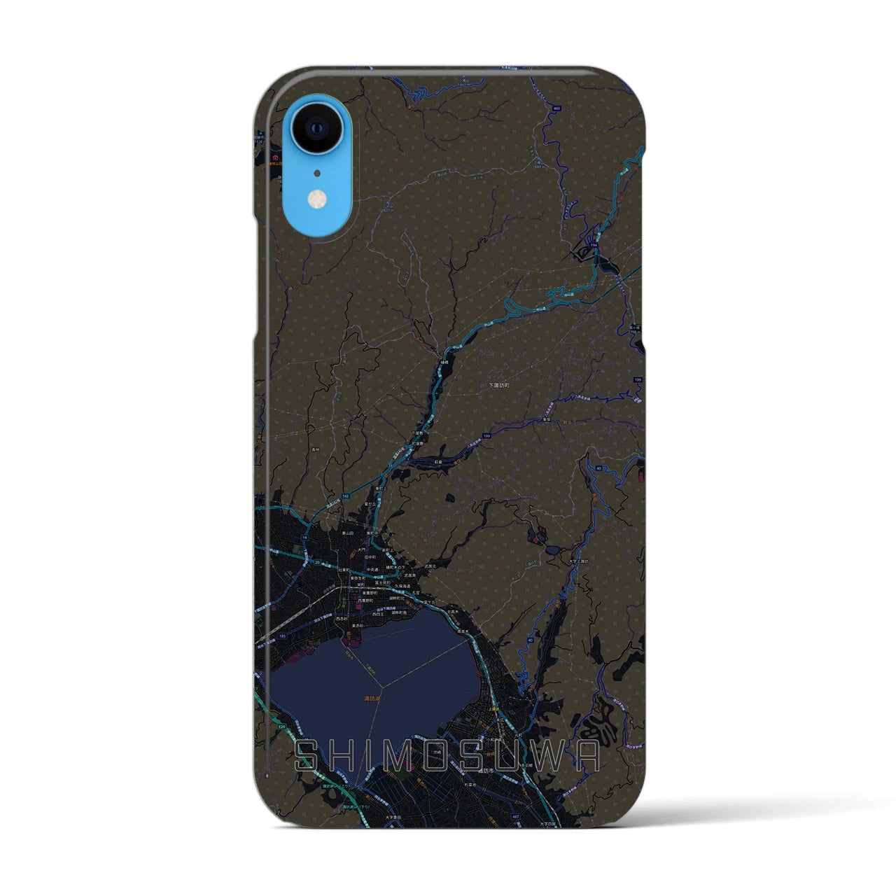 【下諏訪(長野県)】地図柄iPhoneケース(バックカバータイプ)