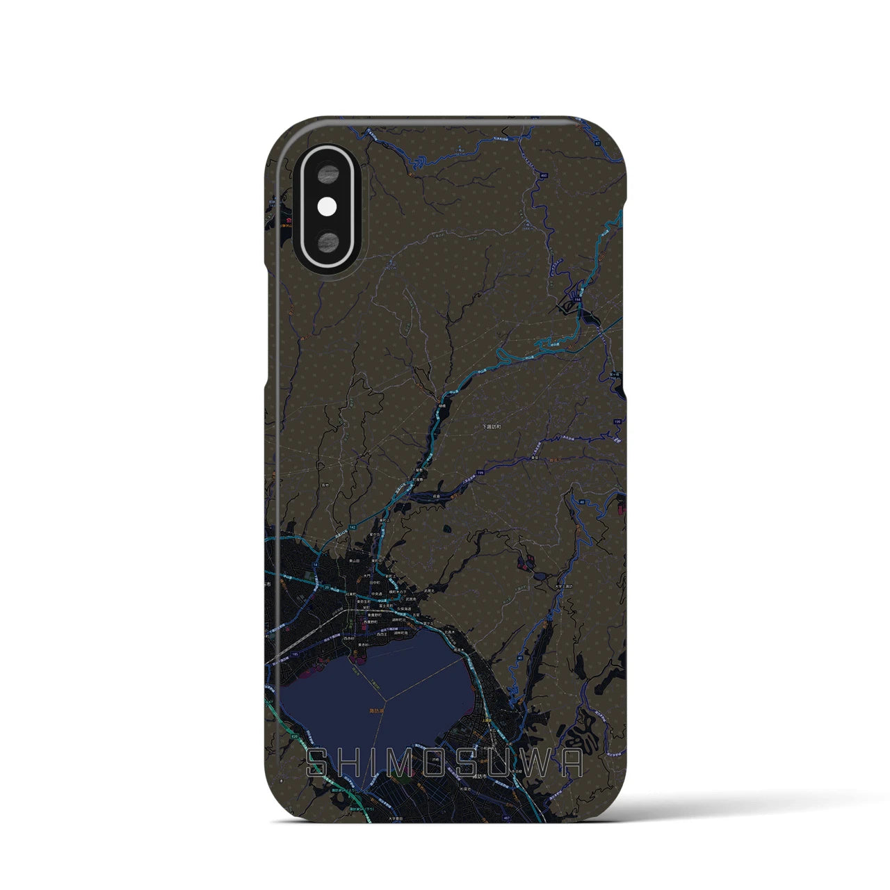 【下諏訪(長野県)】地図柄iPhoneケース(バックカバータイプ)