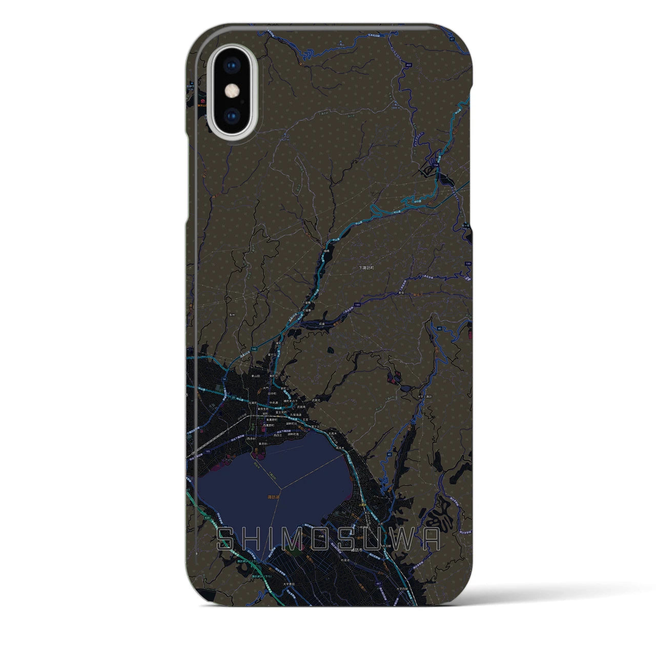 【下諏訪(長野県)】地図柄iPhoneケース(バックカバータイプ)