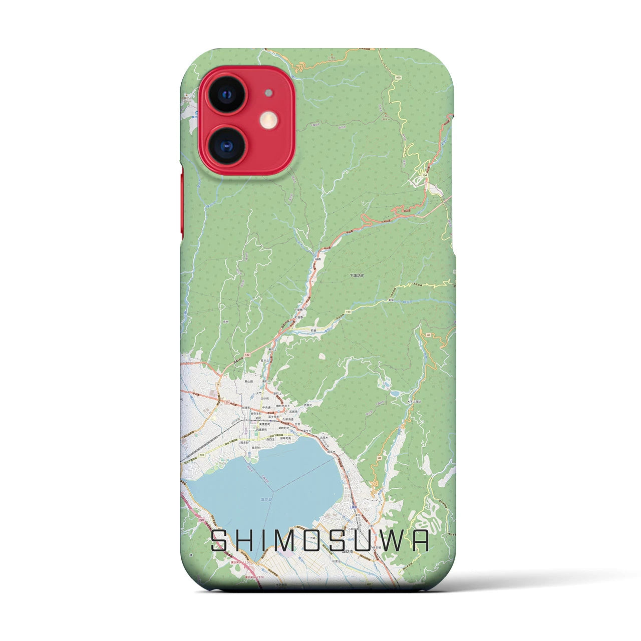 【下諏訪(長野県)】地図柄iPhoneケース(バックカバータイプ)