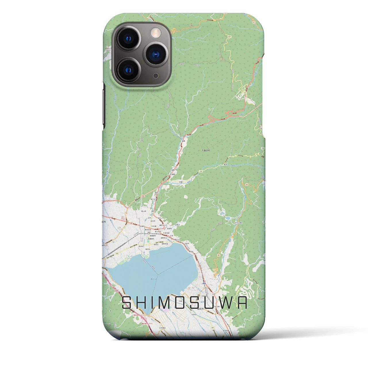 【下諏訪(長野県)】地図柄iPhoneケース(バックカバータイプ)