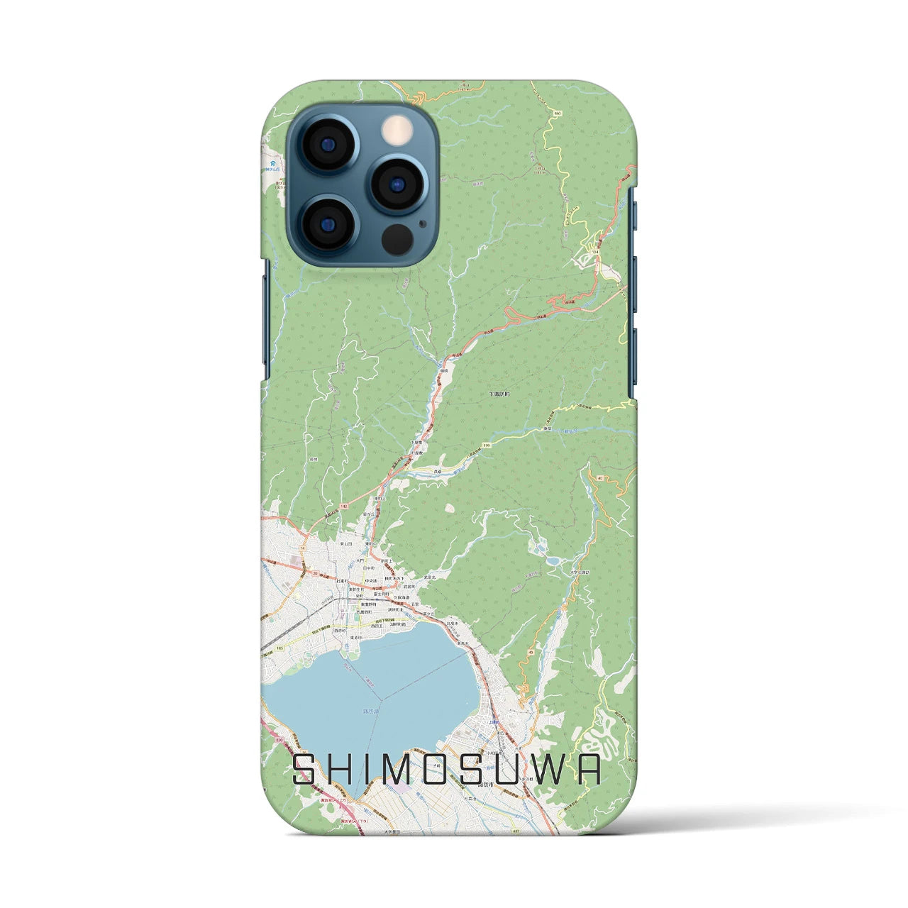 【下諏訪(長野県)】地図柄iPhoneケース(バックカバータイプ)