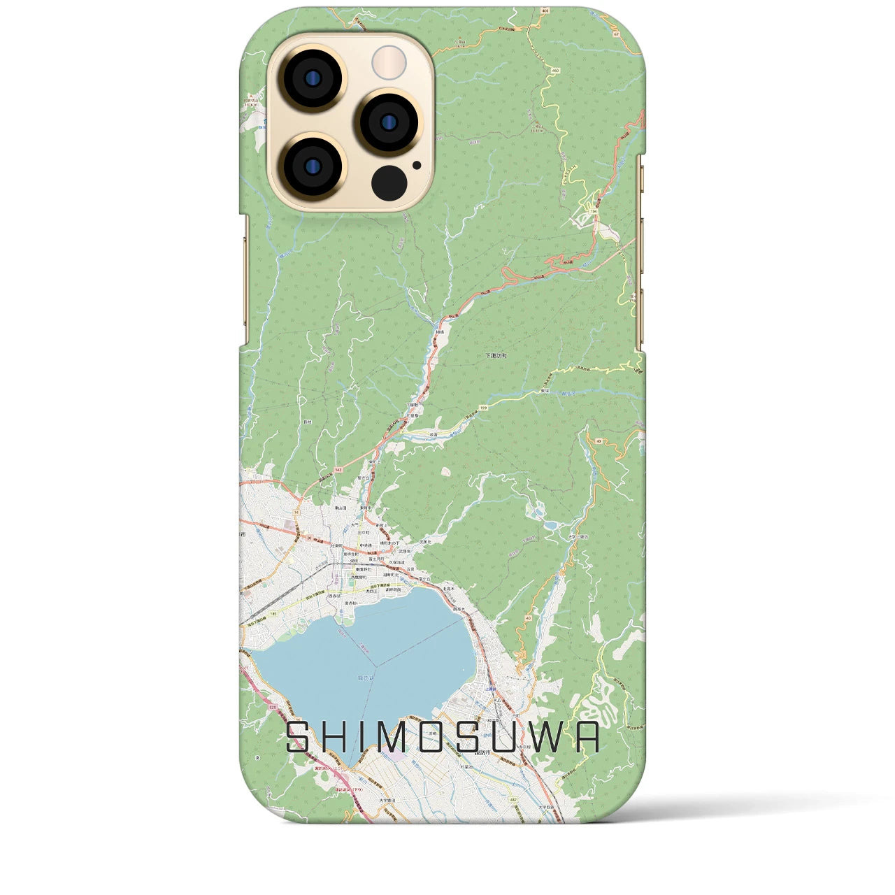 【下諏訪(長野県)】地図柄iPhoneケース(バックカバータイプ)