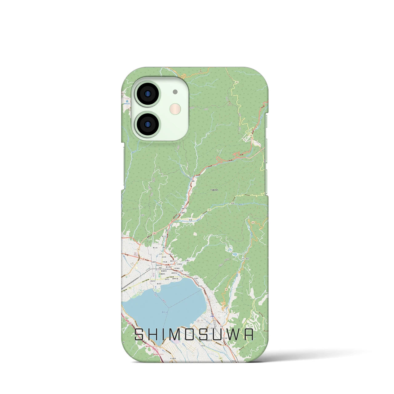 【下諏訪(長野県)】地図柄iPhoneケース(バックカバータイプ)