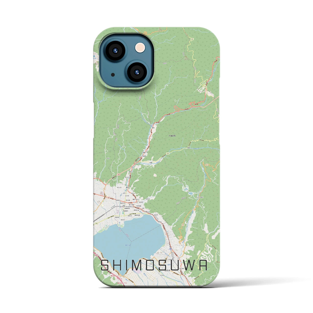 【下諏訪(長野県)】地図柄iPhoneケース(バックカバータイプ)