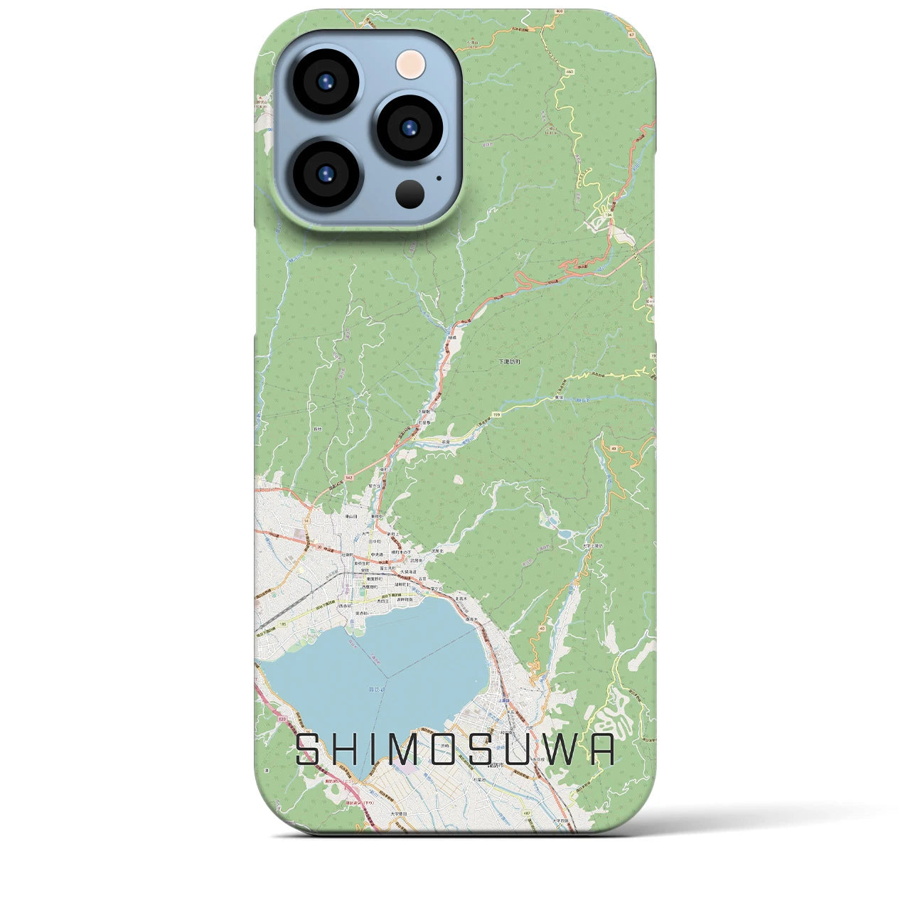 【下諏訪(長野県)】地図柄iPhoneケース(バックカバータイプ)