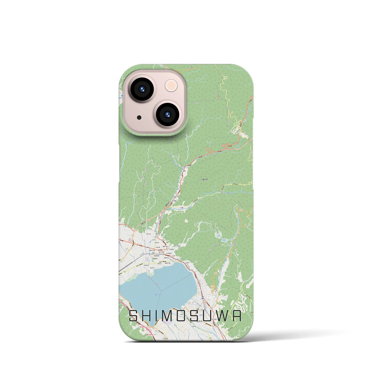 【下諏訪(長野県)】地図柄iPhoneケース(バックカバータイプ)