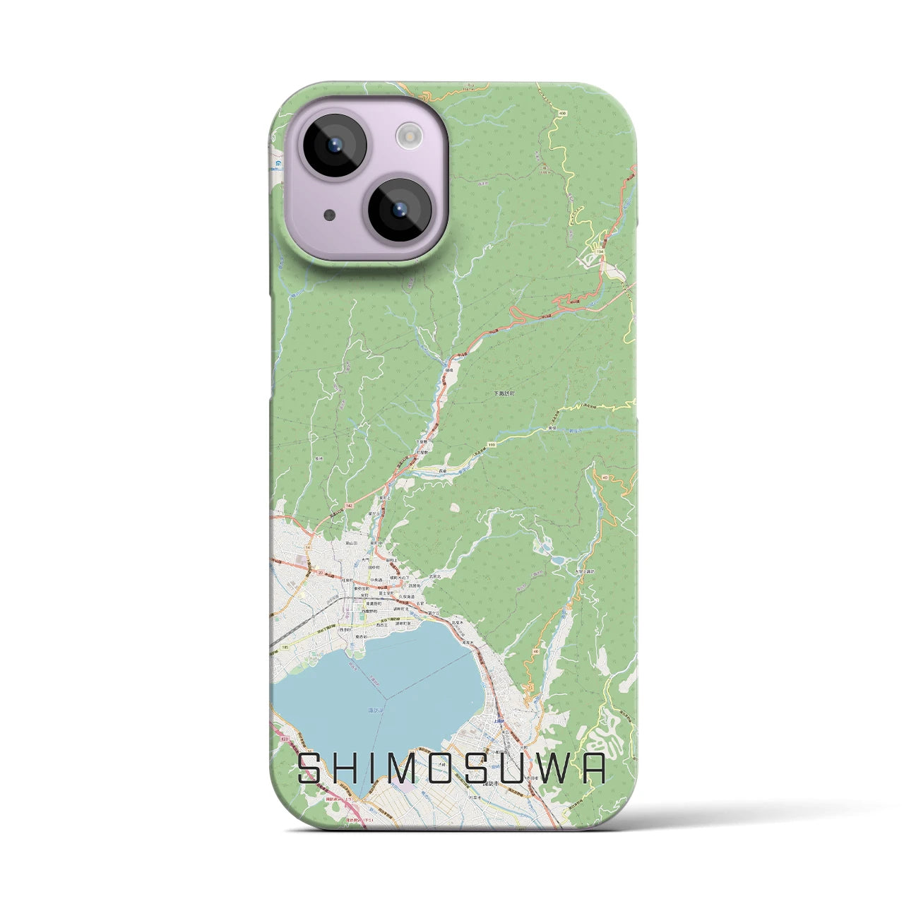 【下諏訪(長野県)】地図柄iPhoneケース(バックカバータイプ)