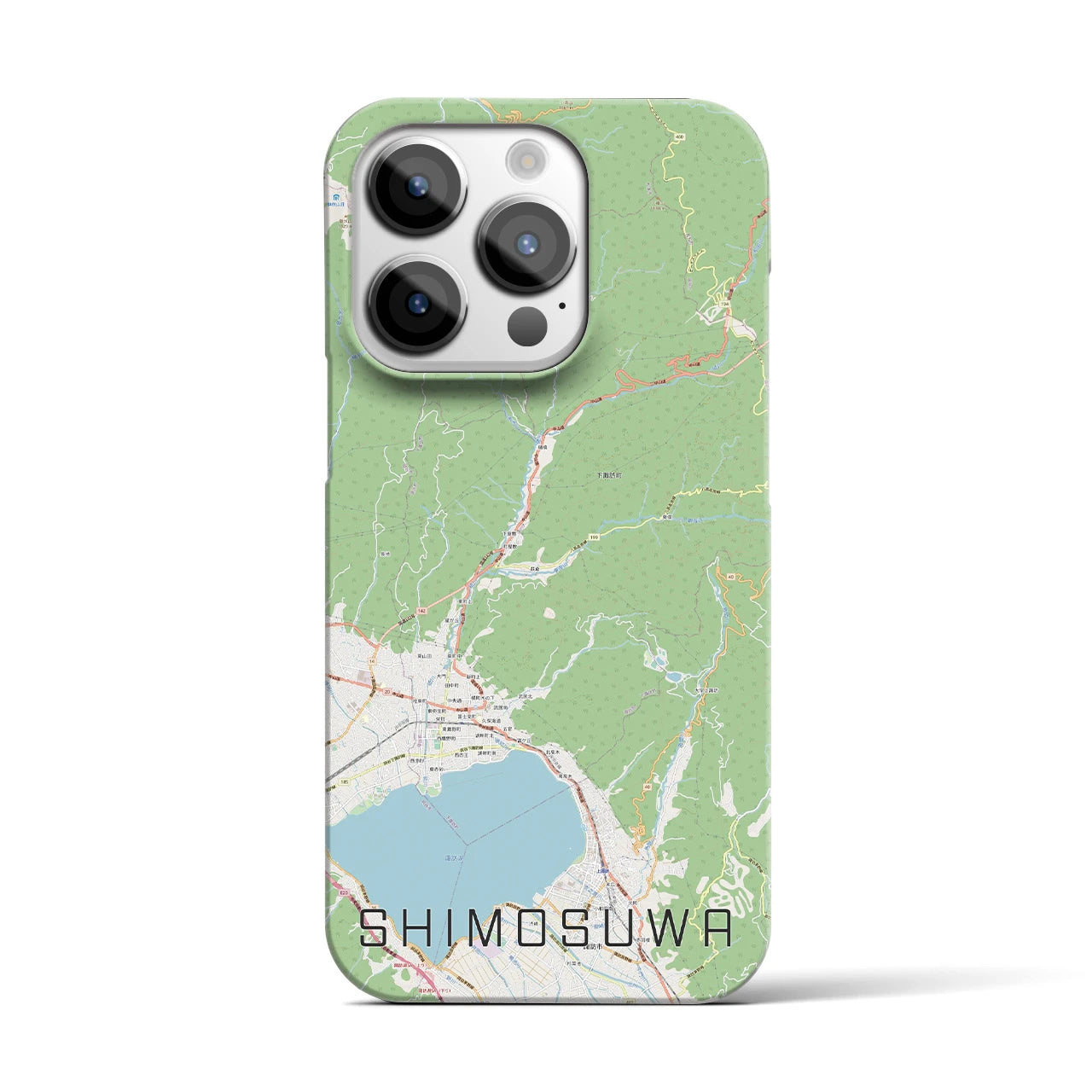 【下諏訪(長野県)】地図柄iPhoneケース(バックカバータイプ)