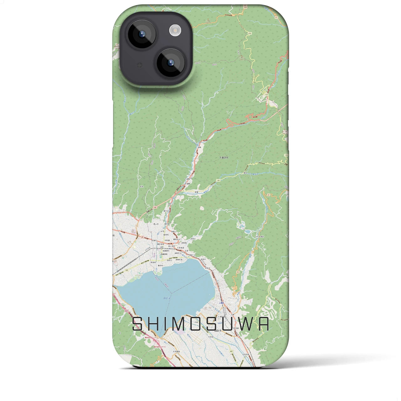 【下諏訪(長野県)】地図柄iPhoneケース(バックカバータイプ)