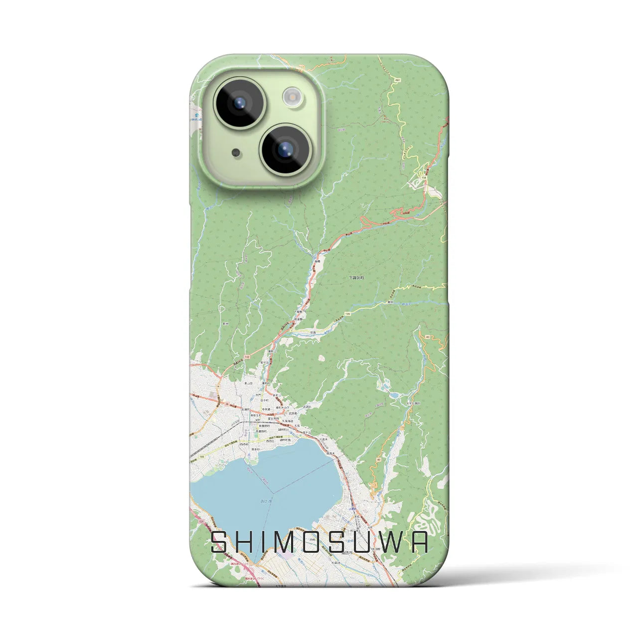 【下諏訪(長野県)】地図柄iPhoneケース(バックカバータイプ)