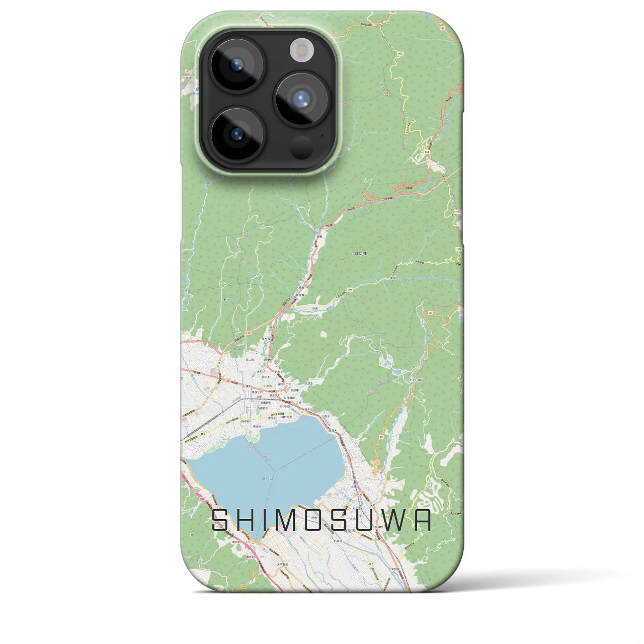 【下諏訪(長野県)】地図柄iPhoneケース(バックカバータイプ)
