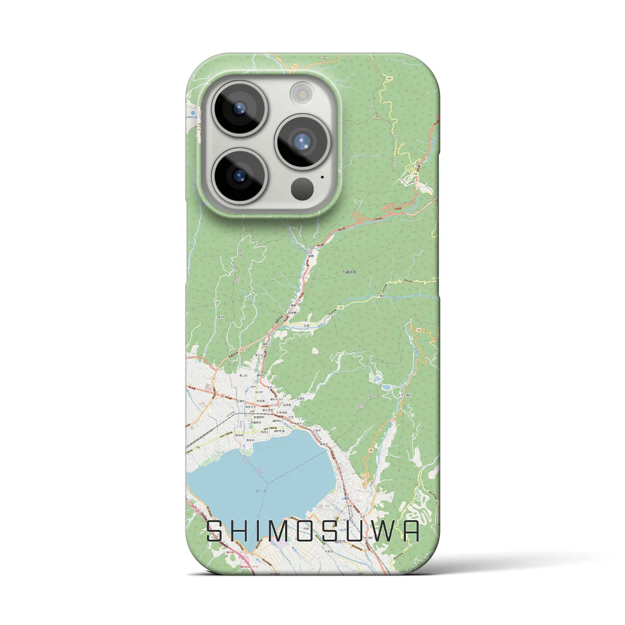 【下諏訪(長野県)】地図柄iPhoneケース(バックカバータイプ)