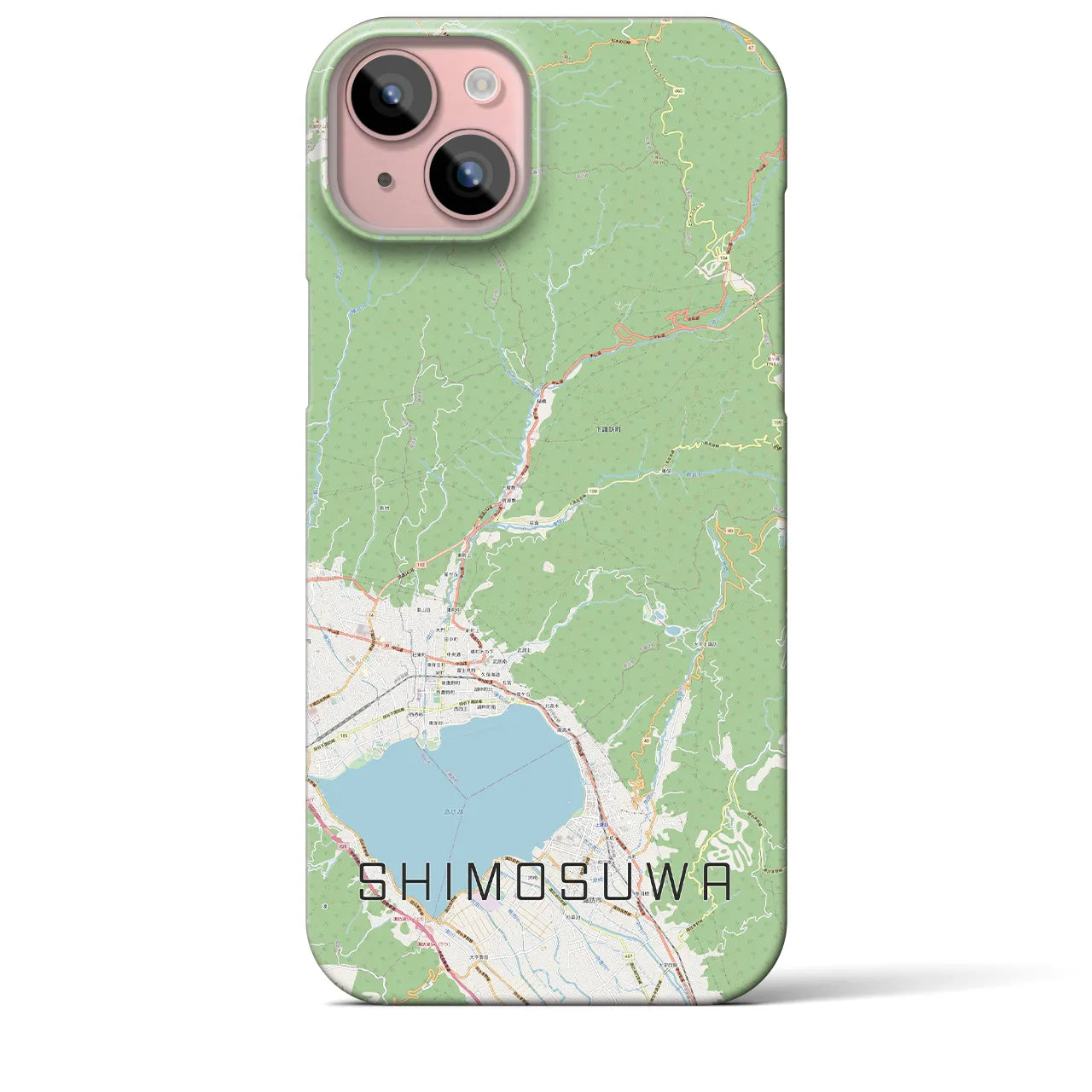 【下諏訪(長野県)】地図柄iPhoneケース(バックカバータイプ)