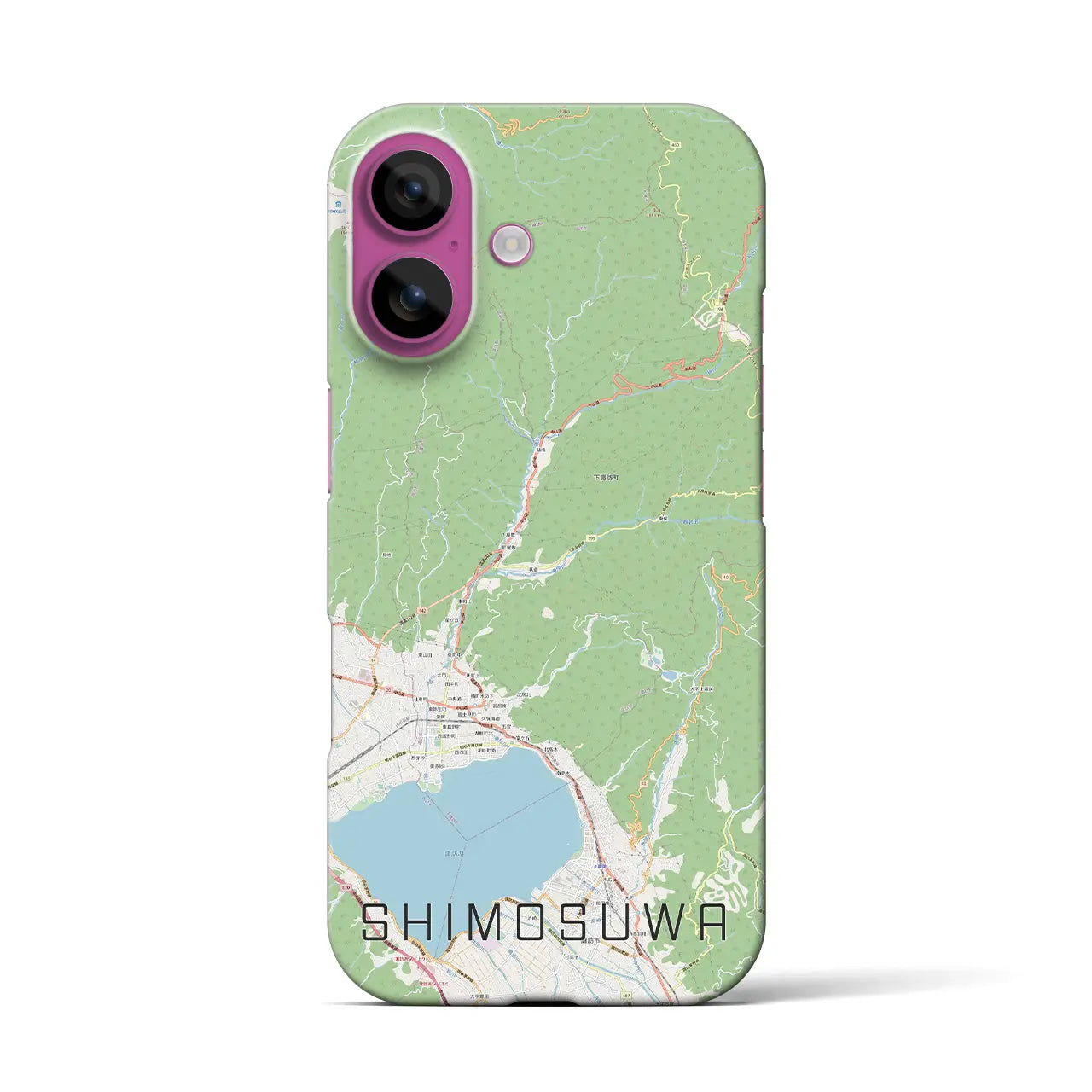 【下諏訪(長野県)】地図柄iPhoneケース(バックカバータイプ)